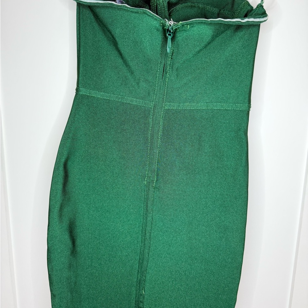 PrettyLittleThing Strapless Green Dress